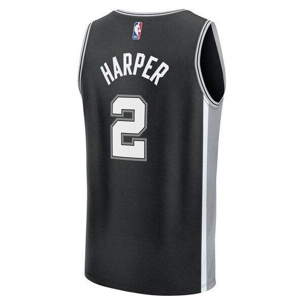 Dylan Harper San Antonio Spurs  2025 NBA Draft First Round Pick Fast Break Replica Jersey - Icon Edition - Black
