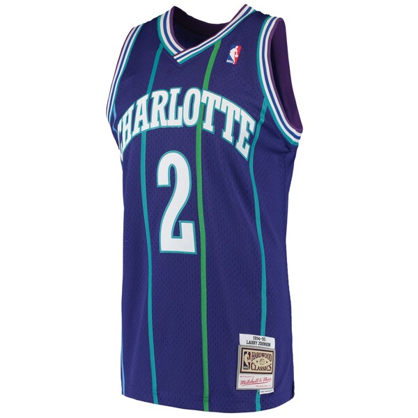 Larry Johnson Charlotte Hornets 1994/95 Hardwood Classics Swingman Jersey - Purple