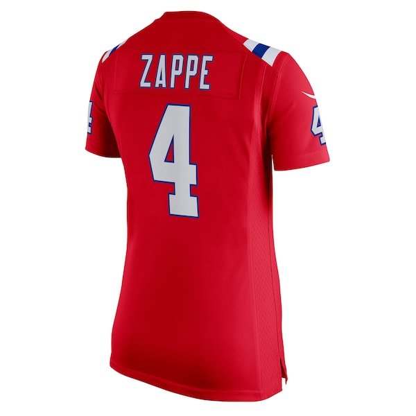 Bailey Zappe New England Patriots Nike Women's Alternate Game Player Jersey - Red/Navy/White