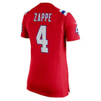Bailey Zappe New England Patriots Nike Women's Alternate Game Player Jersey - Red/Navy/White