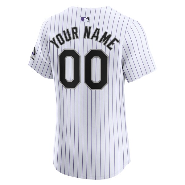 Colorado Rockies Nike Home Elite Custom Jersey - White