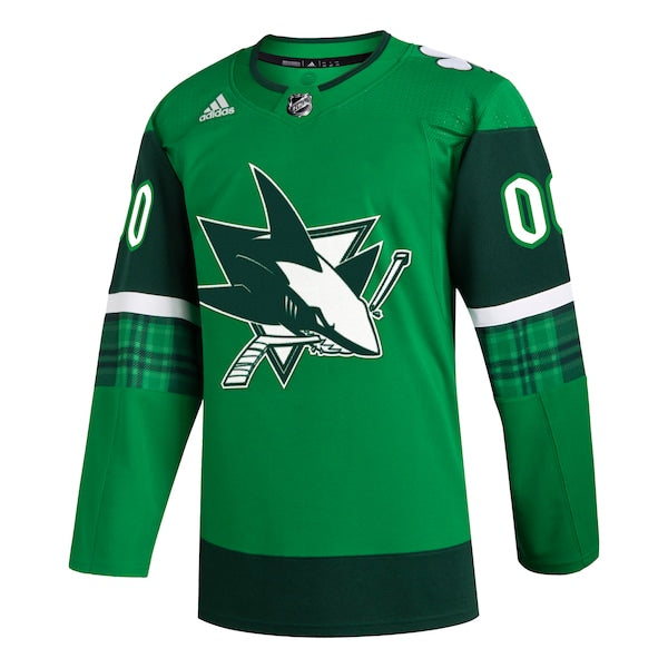 San Jose Sharks adidas St. Patrick's Day Authentic Custom Jersey - Kelly Green