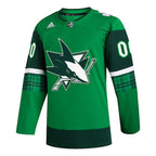 San Jose Sharks adidas St. Patrick's Day Authentic Custom Jersey - Kelly Green