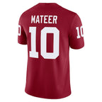 Men's Jordan Brand John Mateer Crimson Oklahoma Sooners Home  NIL Football Game Jersey