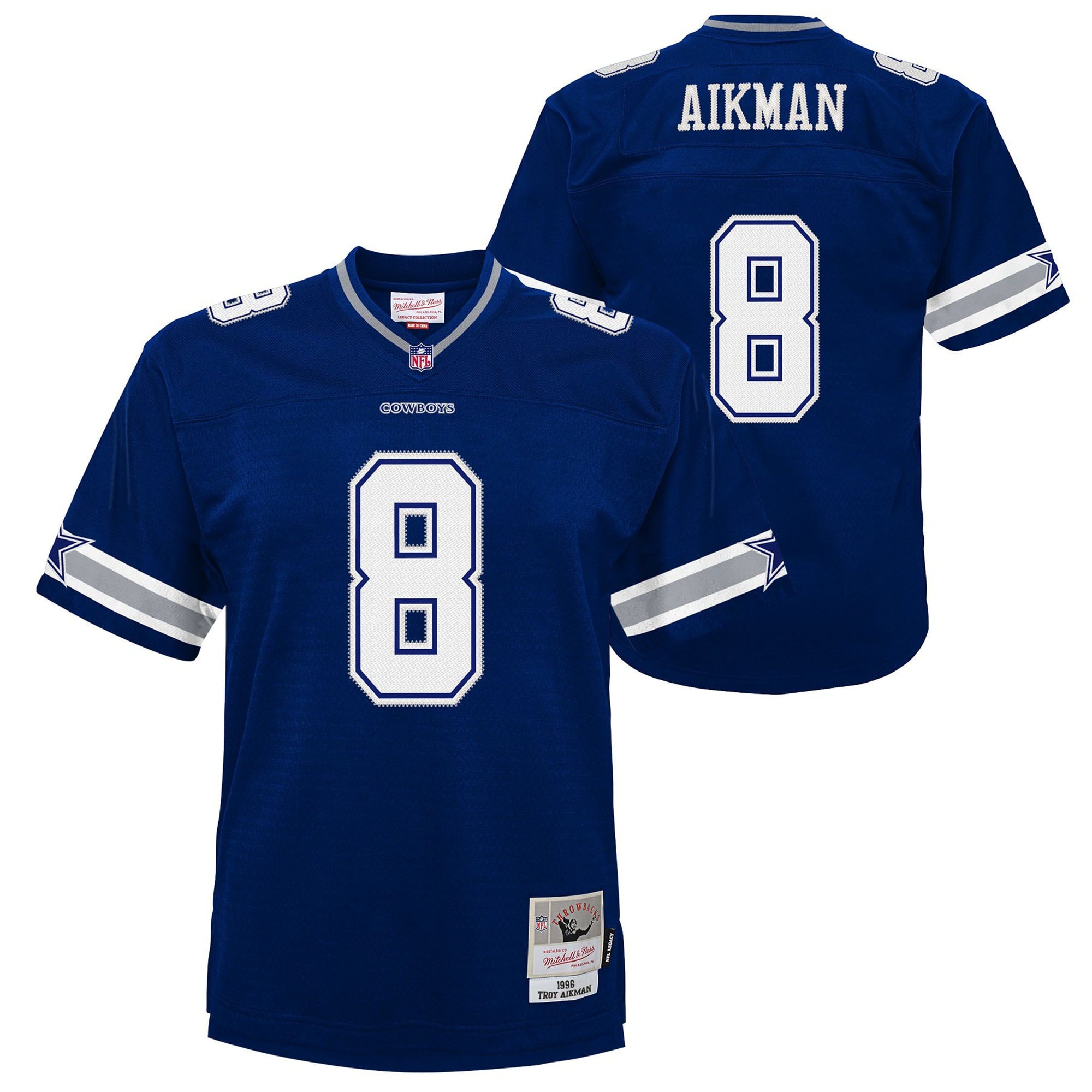 Troy Aikman Dallas Cowboys  Youth 1992 Legacy Jersey - White/Navy