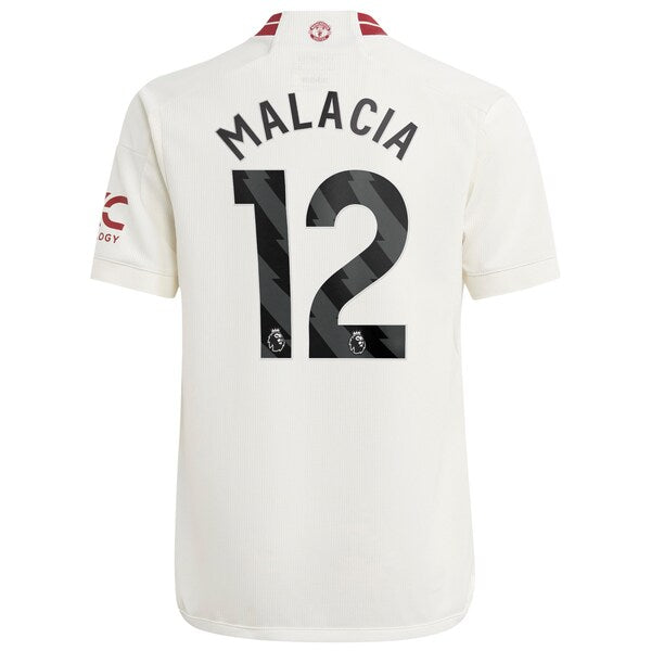 Tyrell Malacia Manchester United adidas Youth 2023/24 Third Replica Player Jersey - White/Green