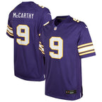 J.J. McCarthy Minnesota Vikings Nike Youth Classic Alternate Player Game Jersey - Purple
