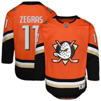 Trevor Zegras Anaheim Ducks Youth Premier Player Jersey - Orange/Black