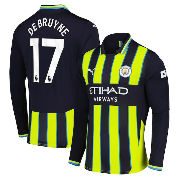 Kevin De Bruyne Manchester City Puma 2024/25 Away Replica Long Sleeve Player Jersey - Navy