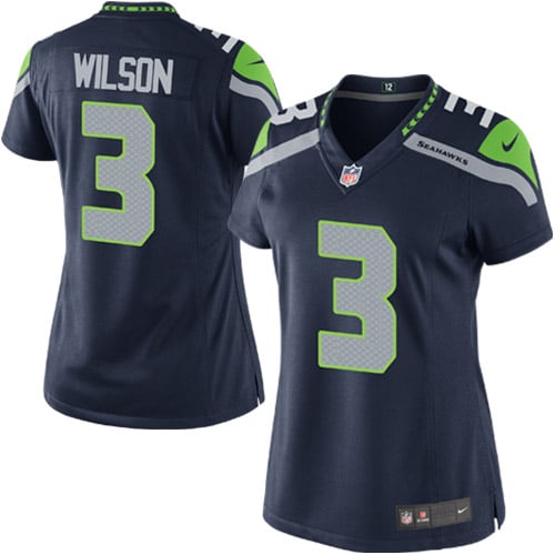 Russell Wilson Seattle Seahawks Nike Women's Alternate Game Jersey - Neon Green/Navy