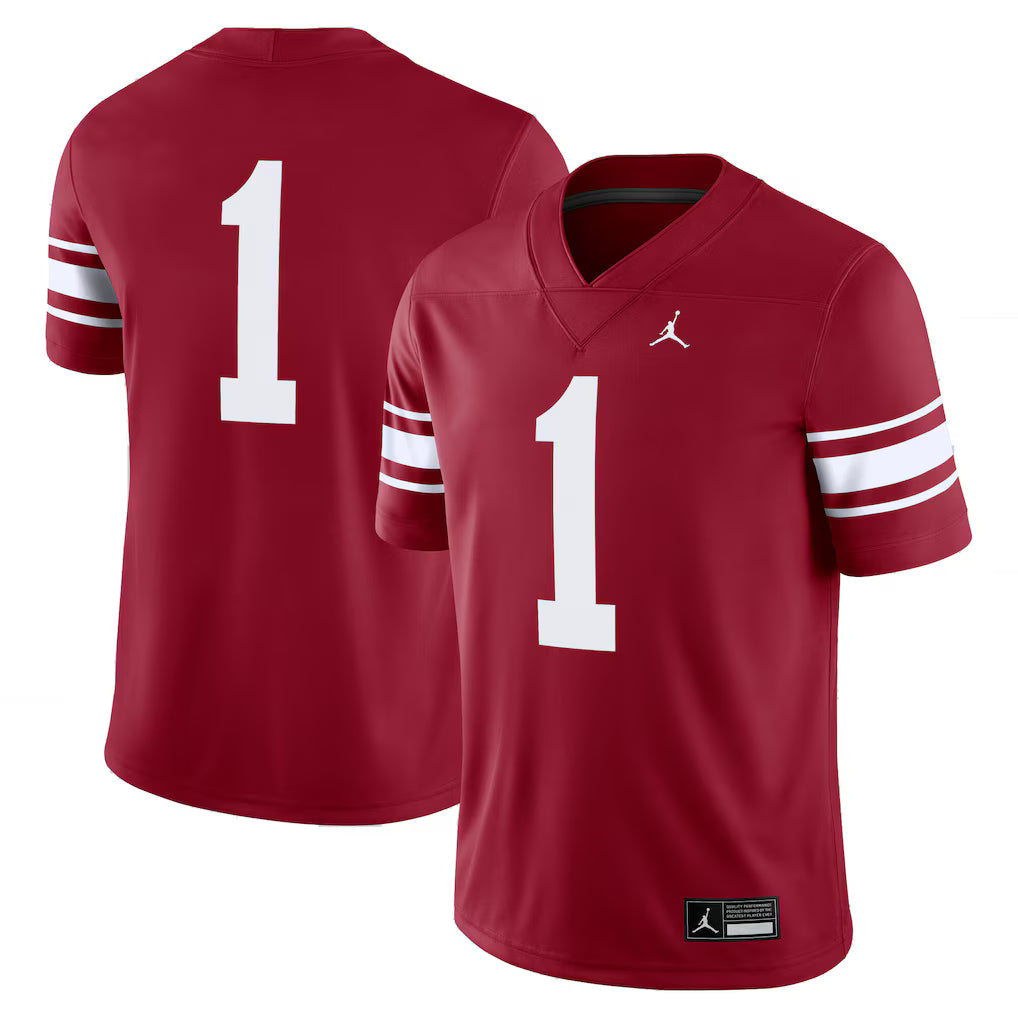 #1 Oklahoma Sooners Jordan Brand Throwback Alternate Game Jersey - Crimson