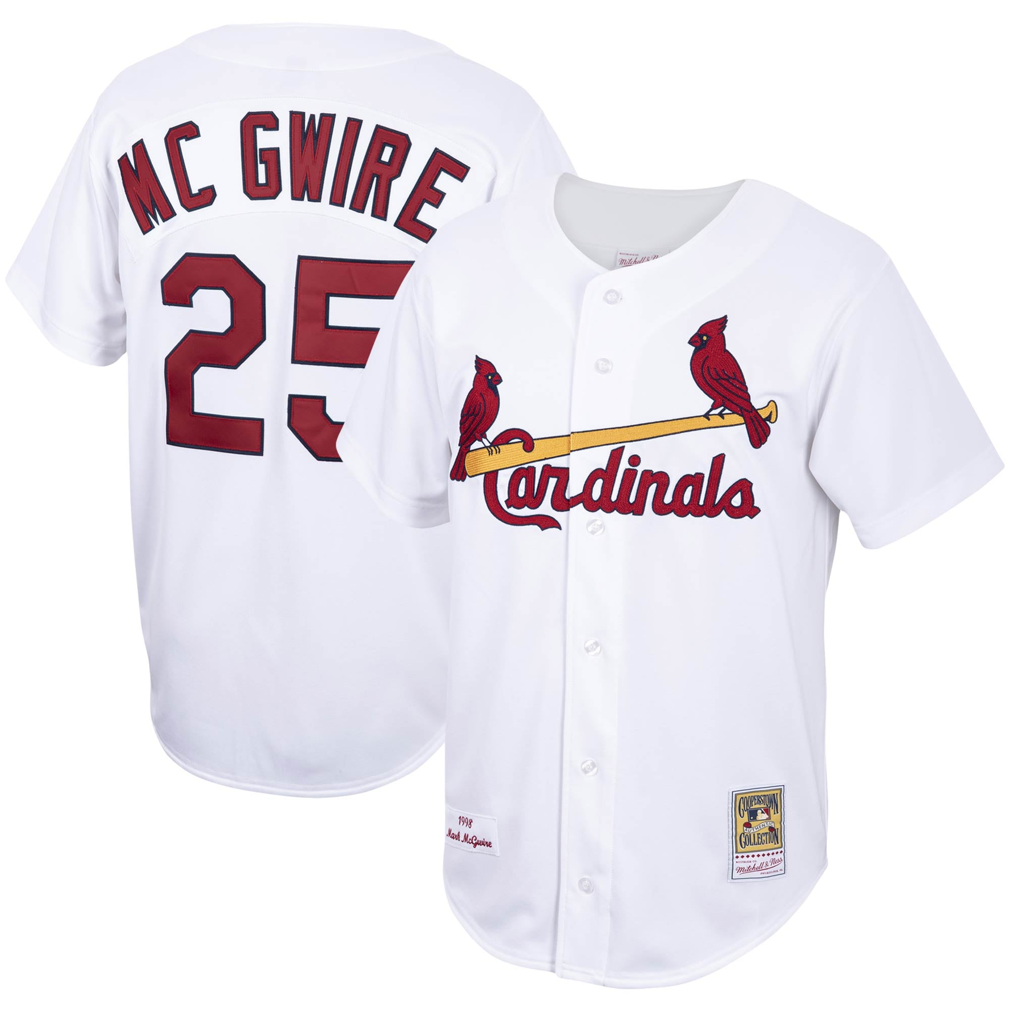Mark McGwire St. Louis Cardinals 1998 Home Cooperstown Collection Baseball Jersey - White