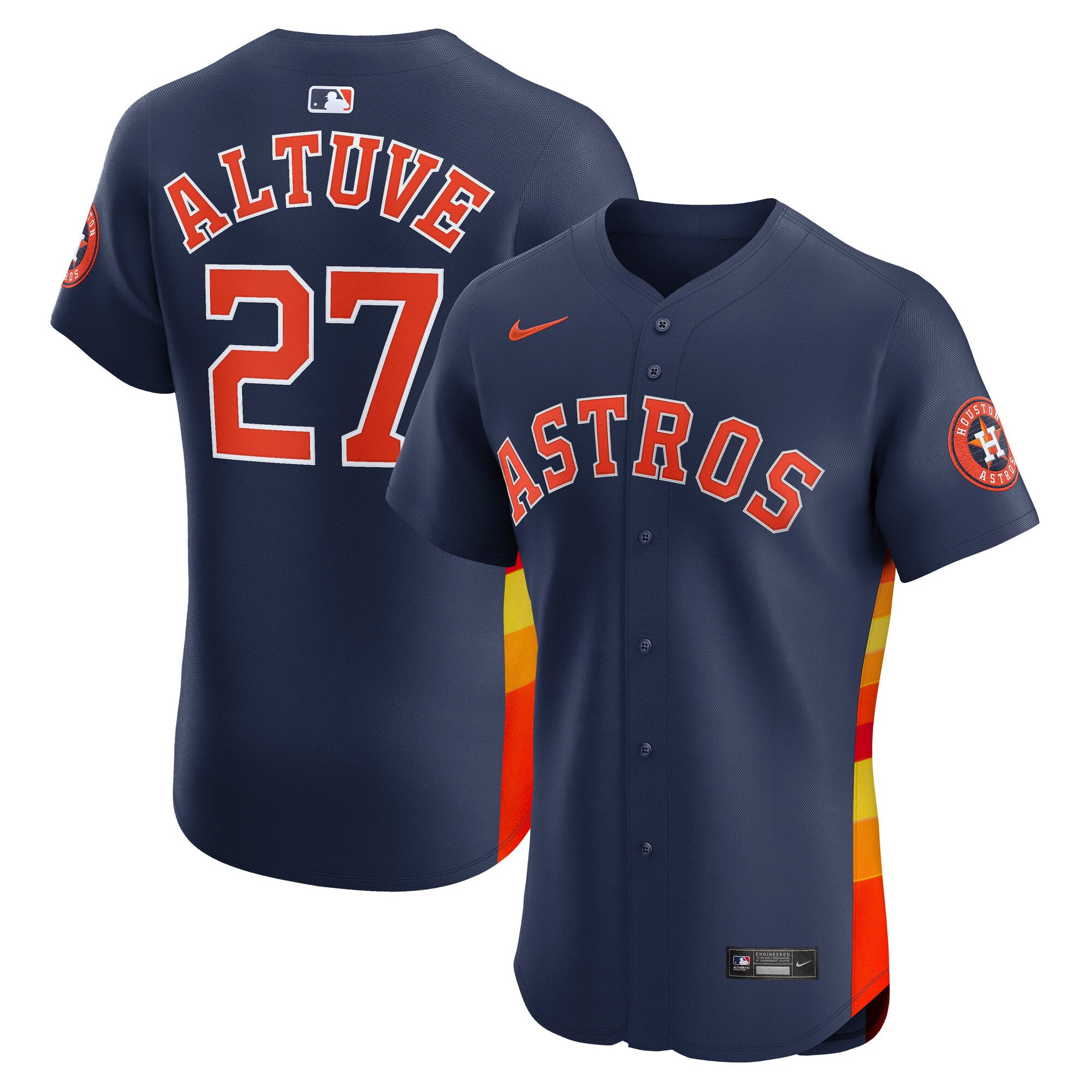 Jose Altuve Houston Astros Nike Alternate Elite Player Jersey - Orange/Navy