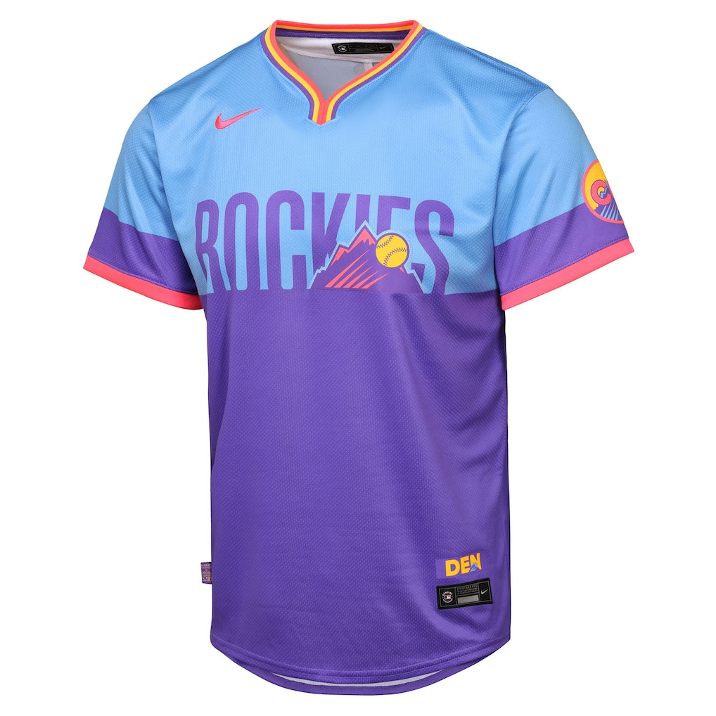 Colorado Rockies Nike Youth 2025 City Connect Limited Jersey - Purple/Light Blue