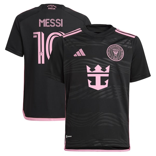 Lionel Messi Inter Miami CF adidas Youth 2024 La Noche Replica Player Jersey - Black