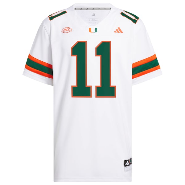 Men's adidas Carson Beck White Miami Hurricanes White NIL Football Player Jersey
