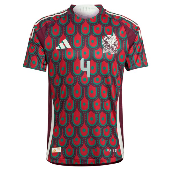 Edson Alvarez Mexico National Team adidas 2024 Home Authentic Player Jersey - Burgundy/Green