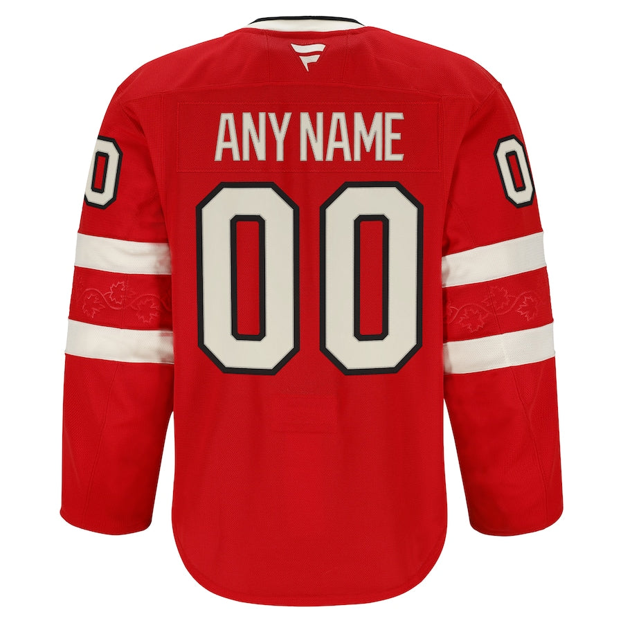 Custom Men's Team Canada 4 Nations Face-Off Premium Jersey 2025 - Red