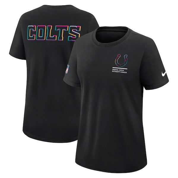 Indianapolis Colts Nike Women's 2025 NFL Crucial Catch Tri-Blend Dri-FIT T-Shirt - Black