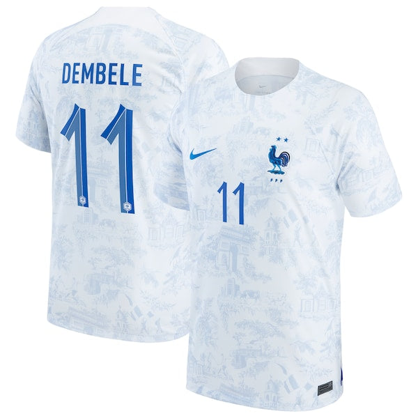 Ousmane Dembele France National Team Nike 2022/23 Replica Away Jersey - White