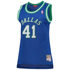 Dirk Nowitzki Dallas Mavericks Women's  Hardwood Classics Swingman Jersey - Blue