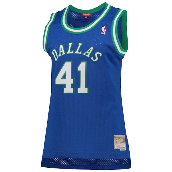 Dirk Nowitzki Dallas Mavericks Women's  Hardwood Classics Swingman Jersey - Blue