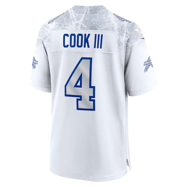 James Cook III Buffalo Bills Nike 2025 Rivalries Collection Game Jersey - White