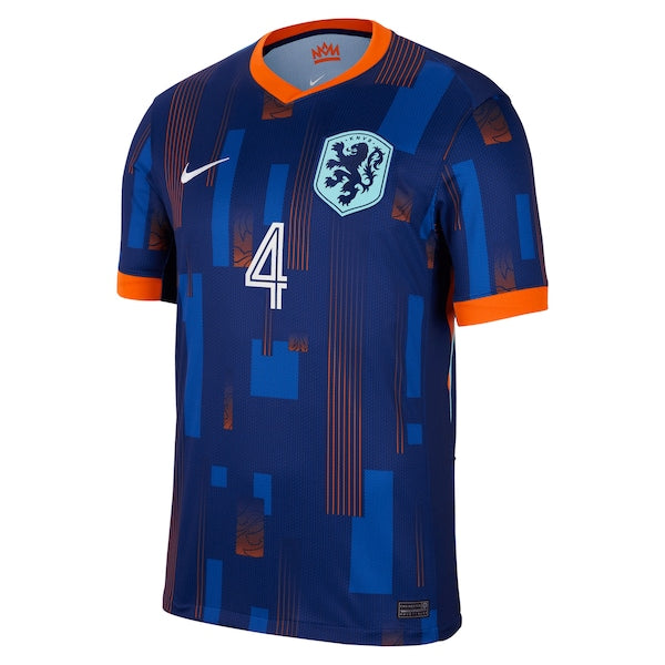 Virgil van Dijk Netherlands National Team Nike 2024 Away Replica Jersey - Blue/Orange