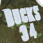 Ray Allen Milwaukee Bucks Hardwood Classics 2000/01 Ghost Green Swingman Jersey - Camo