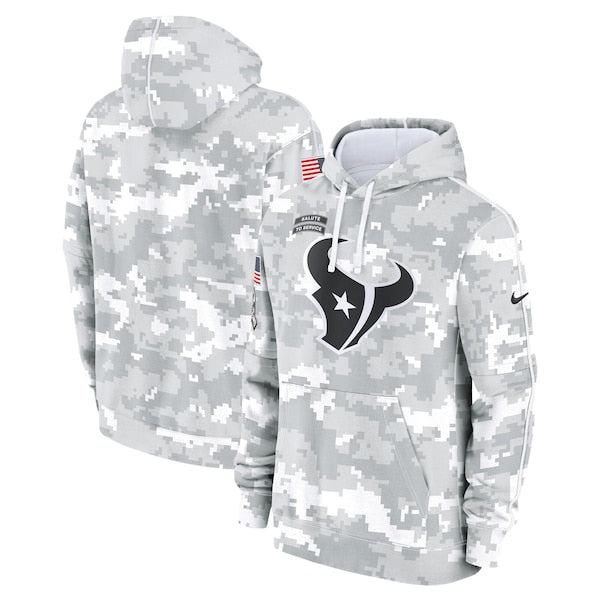 Houston Texans Nike 2024 Salute to Service Club Fleece Pullover Hoodie - Arctic Camo