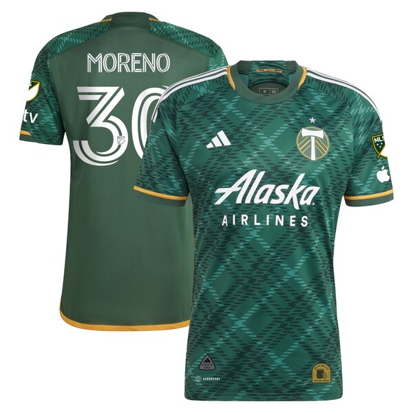 Santiago Moreno Portland Timbers adidas 2024 Portland Plaid Kit Authentic Jersey - Green