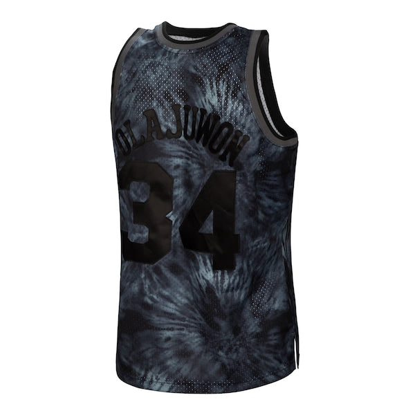 Hakeem Olajuwon Houston Rockets Hardwood Classics 1993/94 Tie-Dye Swingman Jersey - Black