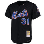 Mike Piazza New York Mets Cooperstown Collection Mesh Batting Practice Button-Up Jersey - Black/Orange/Royal