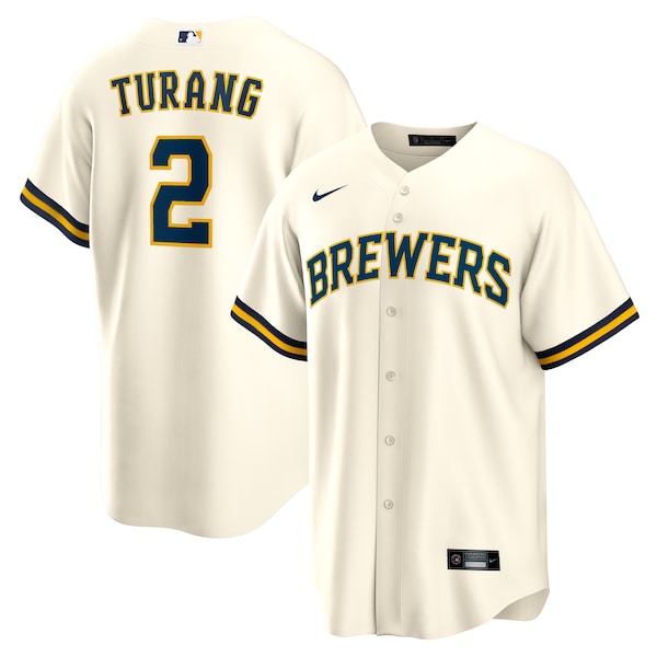 Brice Turang Milwaukee Brewers Nike Home Replica Jersey - Cream