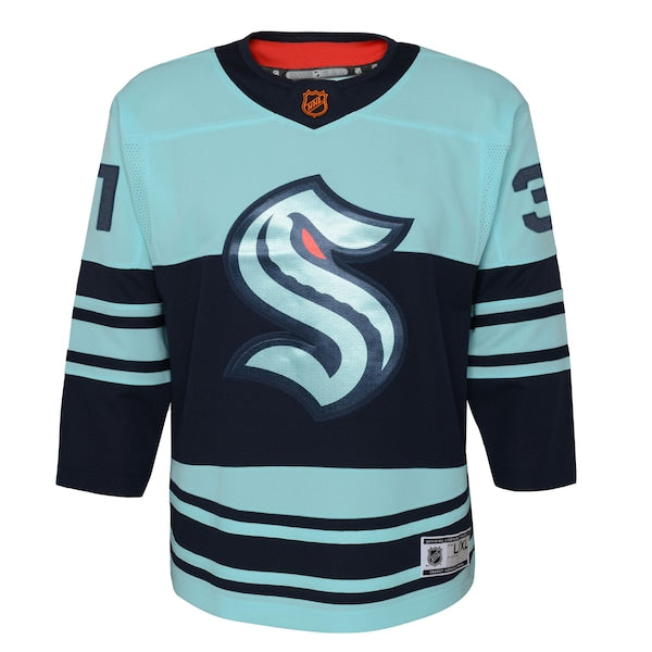 Philipp Grubauer Seattle Kraken Youth Special Edition 2.0 Premier Player Jersey - Teal