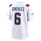 Christian Gonzalez New England Patriots Nike  Game Jersey -  White/Navy/Red