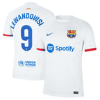 Robert Lewandowski Barcelona Nike 2023/24 Away Replica Jersey - White/Aqua/Royal