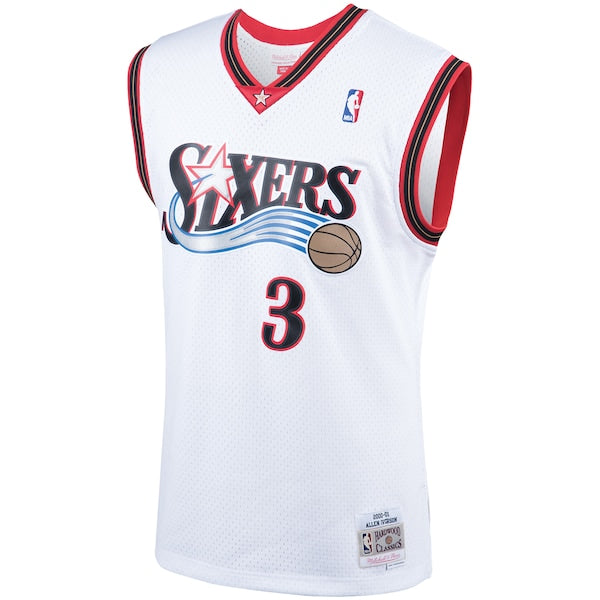 Allen Iverson Philadelphia 76ers  Hardwood Classics Swingman Jersey - White/Royal