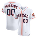 Houston Astros Nike Home Elite Sponsor Patch Custom Jersey - White