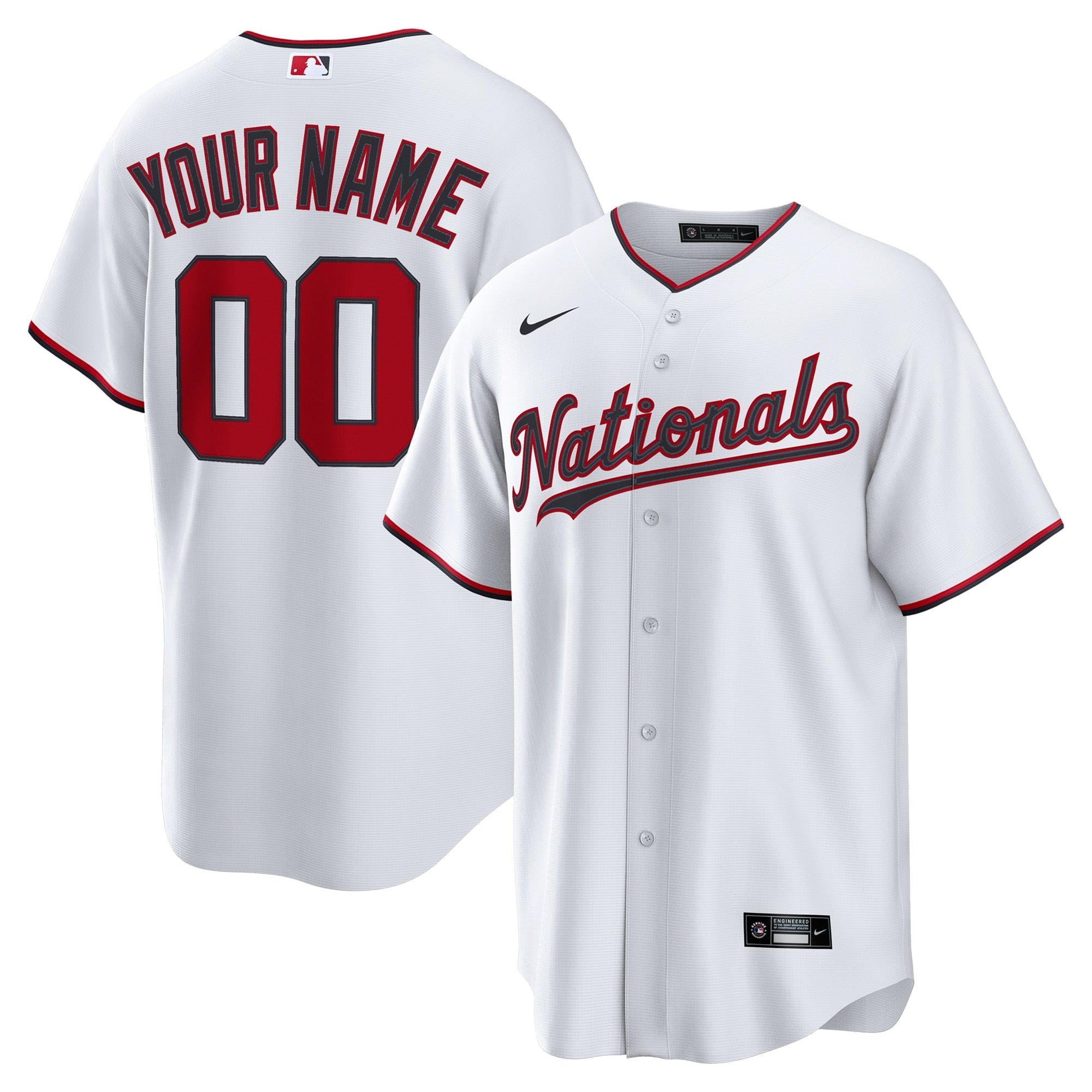 Washington Nationals Nike Alternate Custom Replica Jersey - Navy/White
