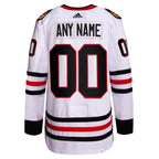 Chicago Blackhawks adidas  Away  Primegreen Authentic Custom Jersey - White