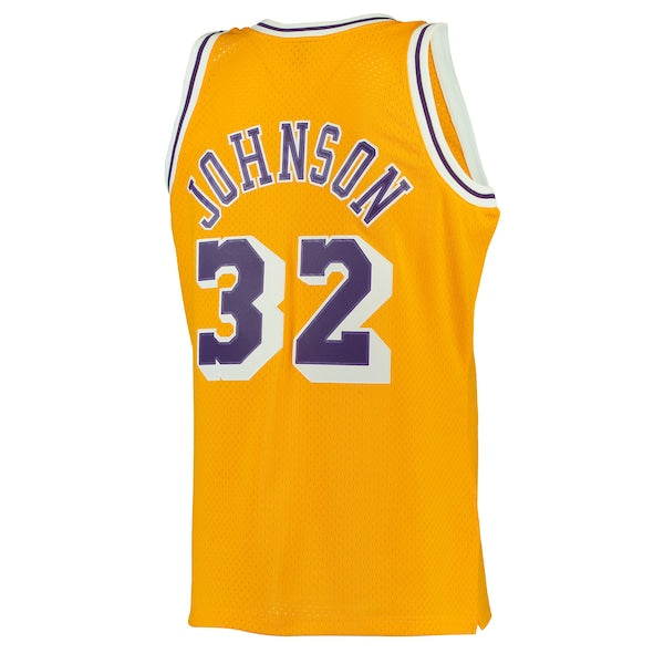 Magic Johnson Los Angeles Lakers 1984/85 Hardwood Classics Swingman Jersey - Gold/Purple