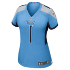 Cameron Ward Tennessee Titans Nike Women's 2025 NFL Draft First Round Pick  Game Jersey - Light Blue/Navy