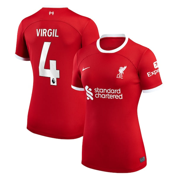 Virgil Van Dijk Liverpool Nike Women's 2023/24 Home Replica Player Jersey - Red/White