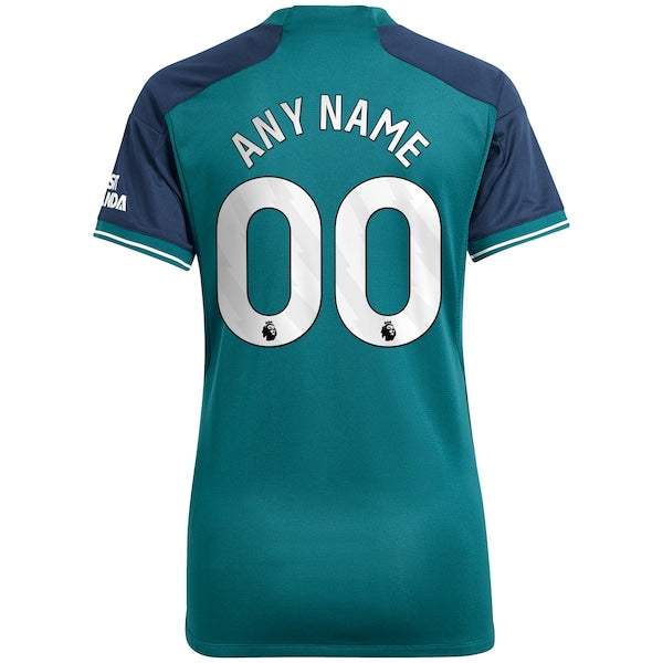 Arsenal adidas Women's 2023/24 Third Replica Custom Jersey - Green