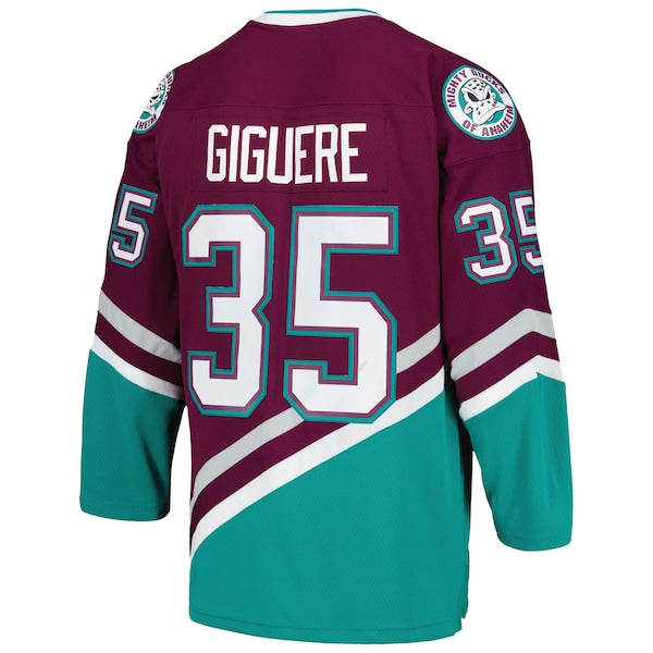 Jean-Sebastien Giguere Anaheim Ducks  2002/03 Blue Line Player Jersey - Purple