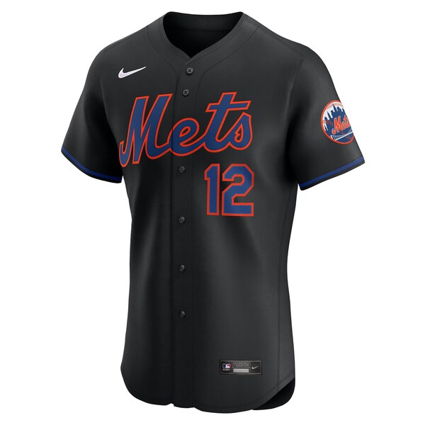 Francisco Lindor New York Mets Nike Alternate Elite Jersey - Black