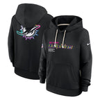 Miami Dolphins Nike Women's 2025 NFL Crucial Catch Sideline Standard Issue Dri-FIT Hoodie - Black