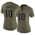Drake Maye New England Patriots Nike Women's 2025 Salute to Service Limited Jersey - Olive