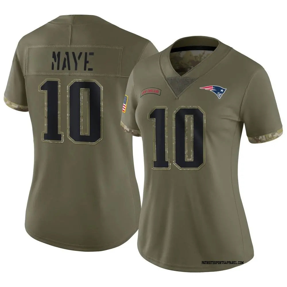 Drake Maye New England Patriots Nike Women's 2025 Salute to Service Limited Jersey - Olive